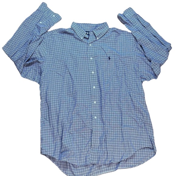 Ralph Lauren Blake Size XL 100% Cotton‎ Blue Striped Button Up Shirt - Picture 1 of 7